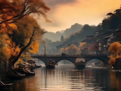 秋晚江上，历史长河中的诗意画卷探寻
