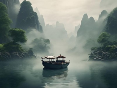 古典诗词意境探幽，小舟泛尽，山行悠远之美