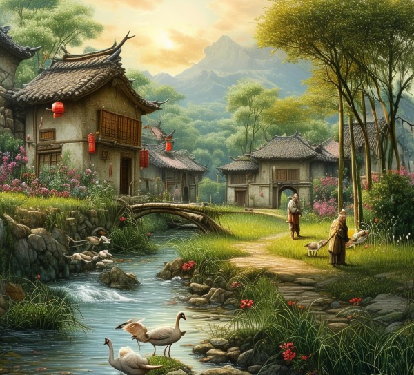 归园田居，诗意田园生活的古韵画卷,归园田居，诗意田园生活的古韵画卷,意境,诗意,画卷,第1张
